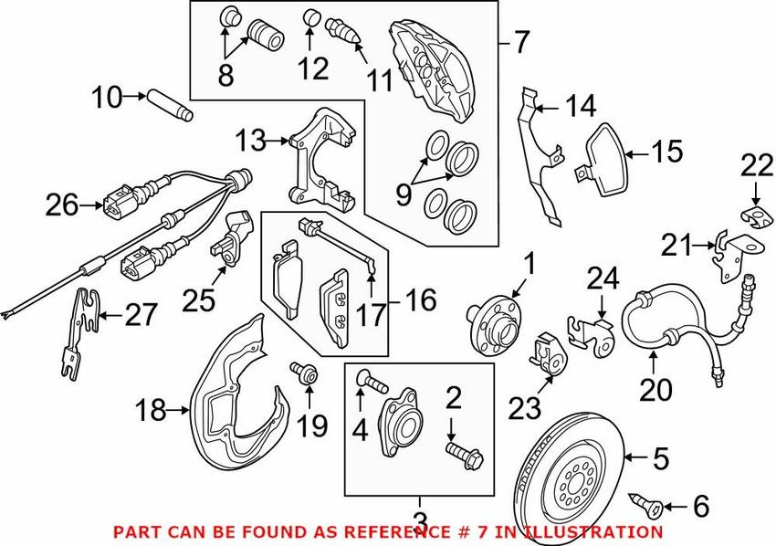 Audi Disc Brake Caliper - Front Driver Side 4G0615123E